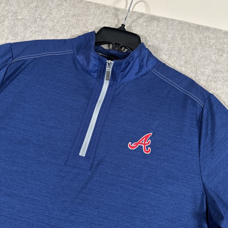 Tommy Bahama Atlanta Braves Island Zone 1/4 Zip Pullover Men’s Large Blue gallery
