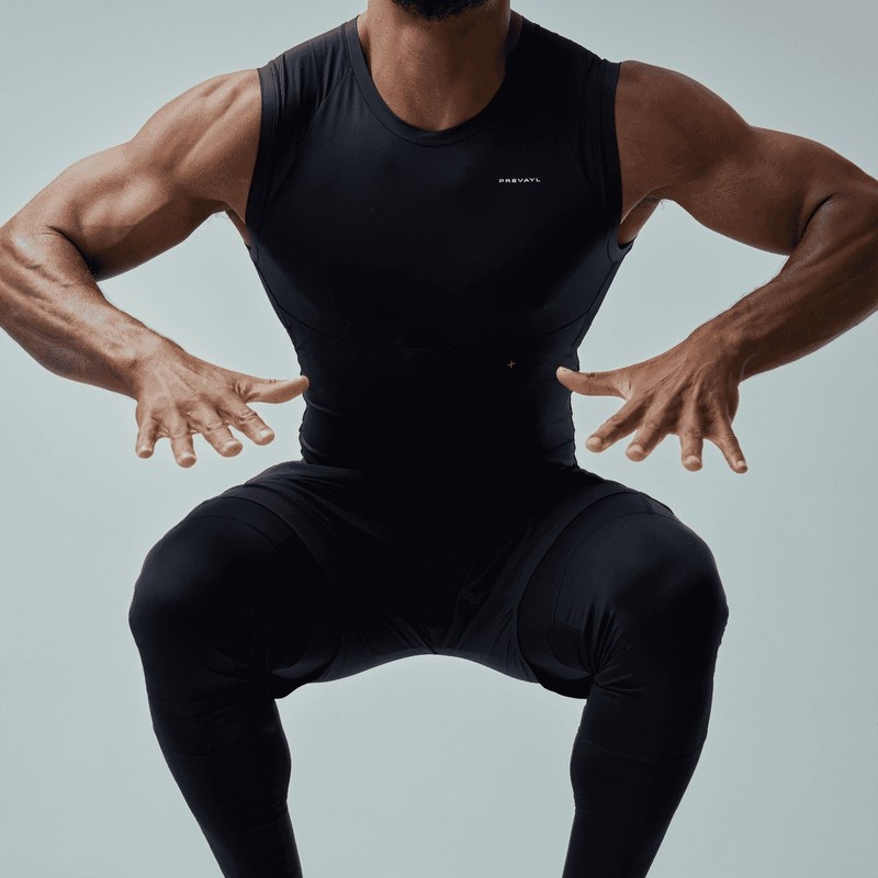 Prevayl Men's x2 Bundle Smart Compressive Fit T-Shirt & Tank Top Size L, Blk/Grn gallery