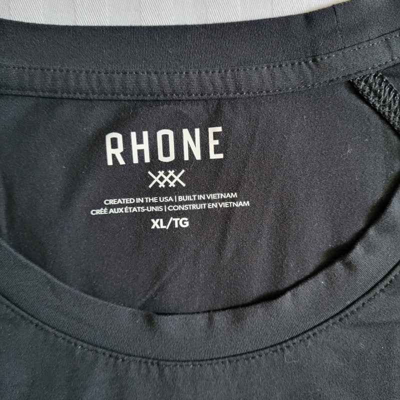 Rhone Reign Tee Men's XL Black Short Sleeve Performance Training Stretch T-shirt gallery