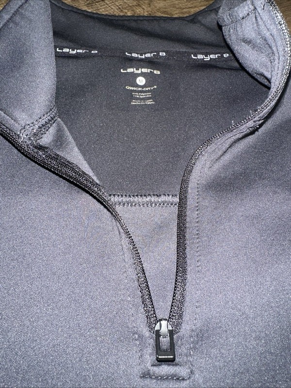 Layers 3/4 Zip Pullover Black Long Sleeve Men's Quick Dry Medium gallery