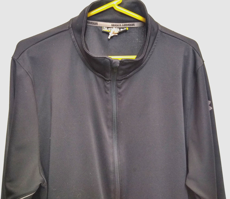 UNDER ARMOUR, FULL FRONT ZIP, SIDE POCKETS, BLACK, STAND UP COLLAR, SZ 2XL gallery