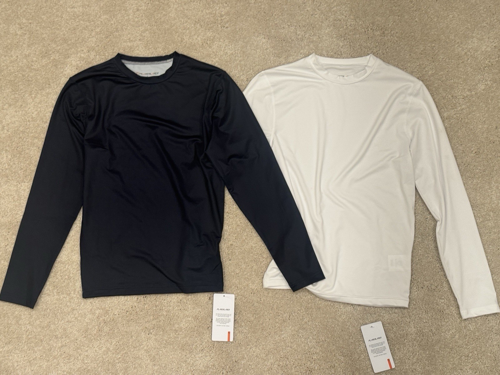 PlayerLayer -Men’ Base Layer Thermal Crew Neck Set- White & Midnight Blue (2) gallery