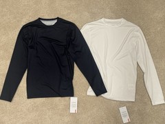 PlayerLayer -Men’ Base Layer Thermal Crew Neck Set- White & Midnight Blue (2)