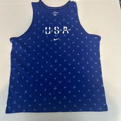 Nike USA Club Tank Top All Over Print Blue FN0879-417 Mens Size XL