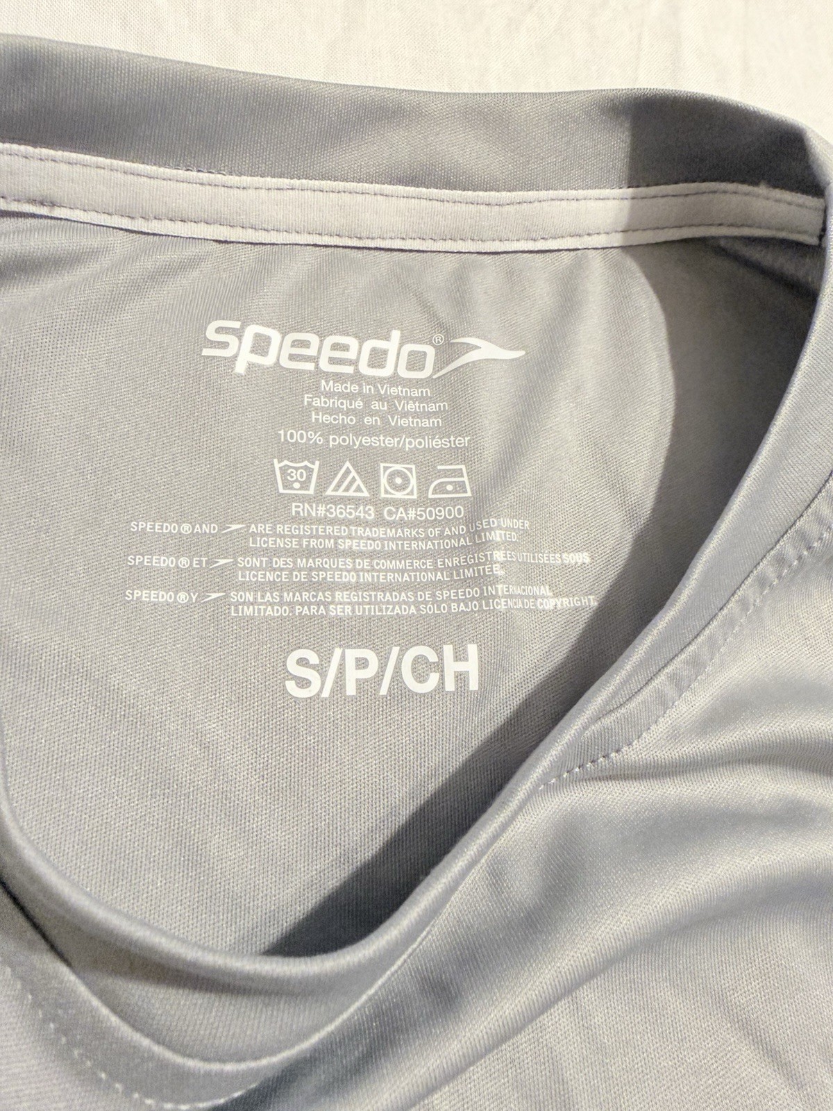 Speedo Men's Gray Lightweight Short Sleeve T-Shirt 100% Polyester Size S gallery