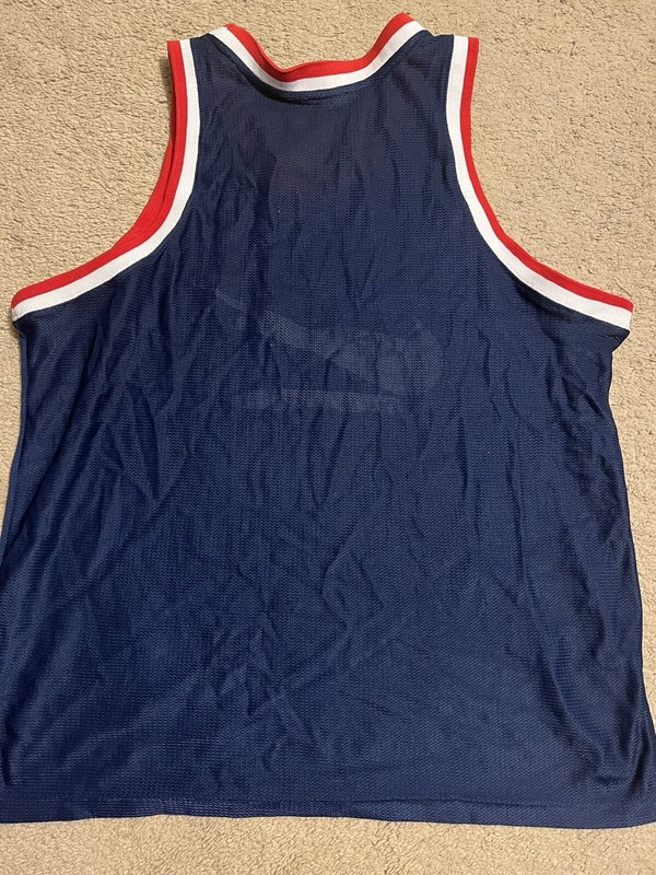 Vintage Swoosh By Nike Basketball Jersey Blue Red White Adult XL Big Swoosh gallery