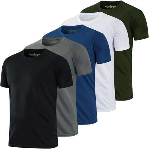 1/5 Pack Running Shirts Men Sport Tops Dry Fit Gym Wicking Athletic T Shirts Bre gallery