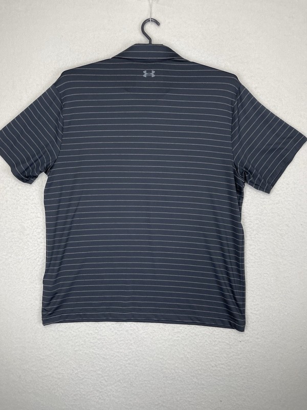 Under Armour UA The Playoff Polo Shirt Gray Striped Mens XXL HeatGear Loose gallery