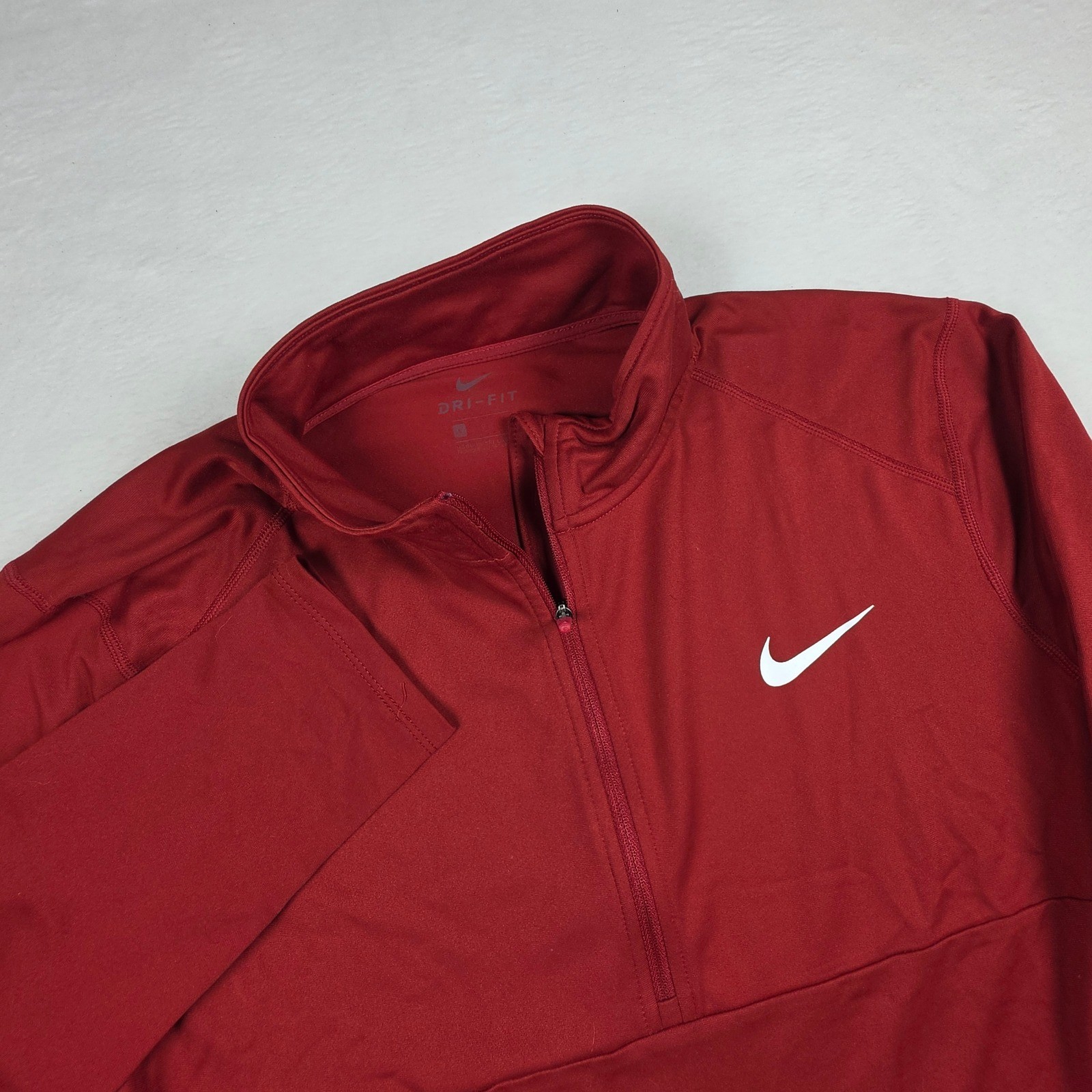Nike Mens Dri-FIT Quarter Zip Pullover Red Training Running Top Large gallery