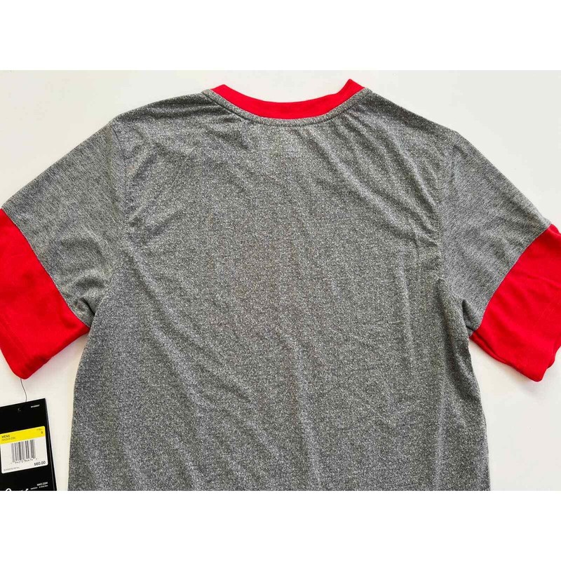 Nike Men's Gray/Red Team Player Short Sleeve CI4545-034 Size S NWT. gallery