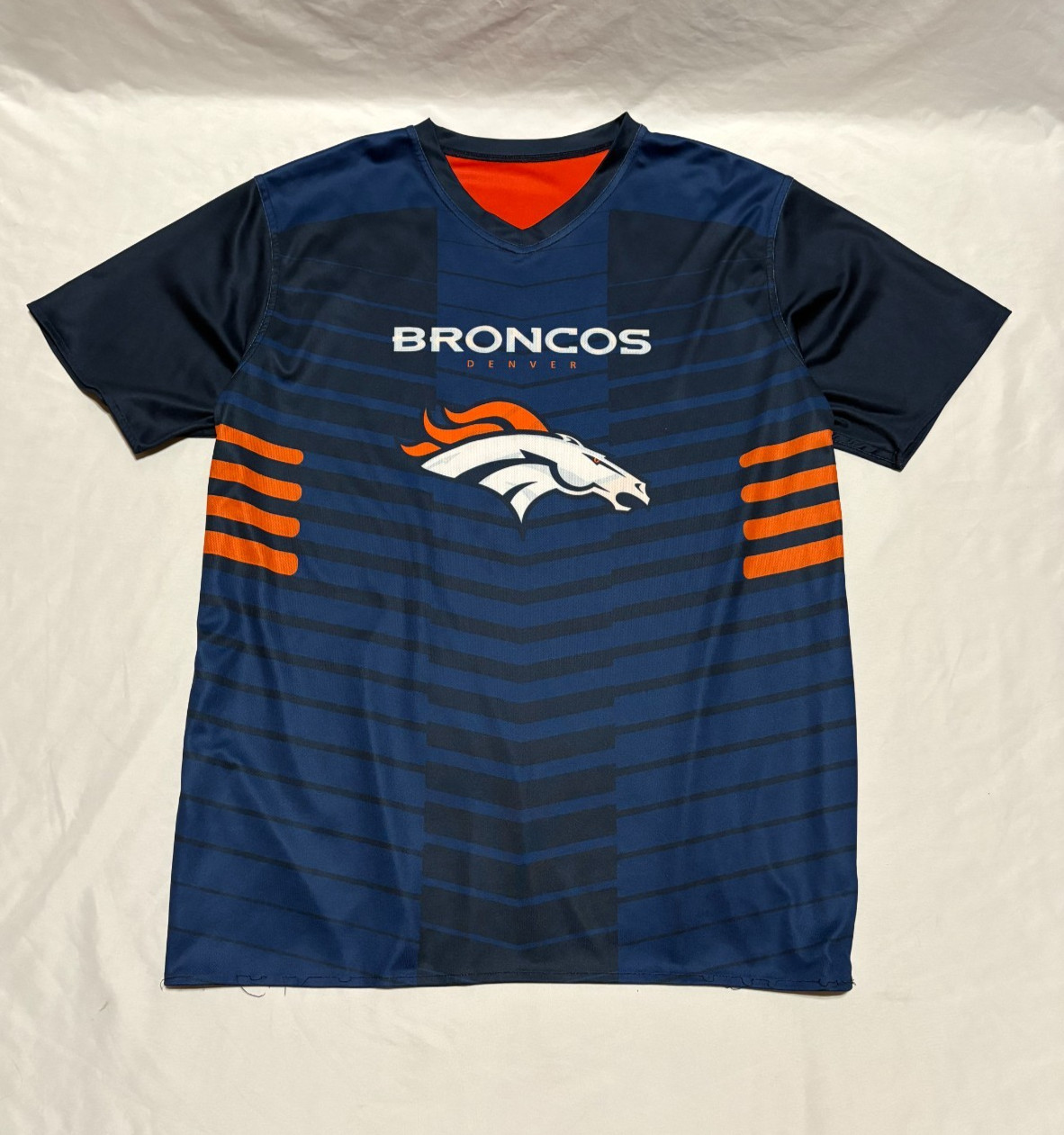 Denver Broncos Jersey Mens XL Reversible Blue Orange NFL Football NFL Flag *READ gallery