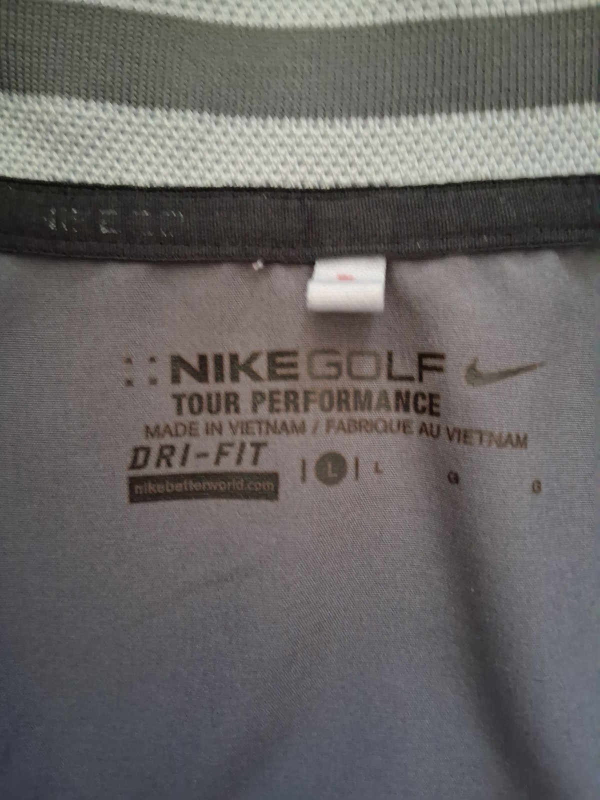 Nike Golf Tour Performance Dri-Fit Gray Quarter Zip Mens Size Large gallery