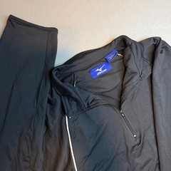 Mizuno Mens Large Black Quarter Zip Pullover Long Sleeve Training Top RN 89730