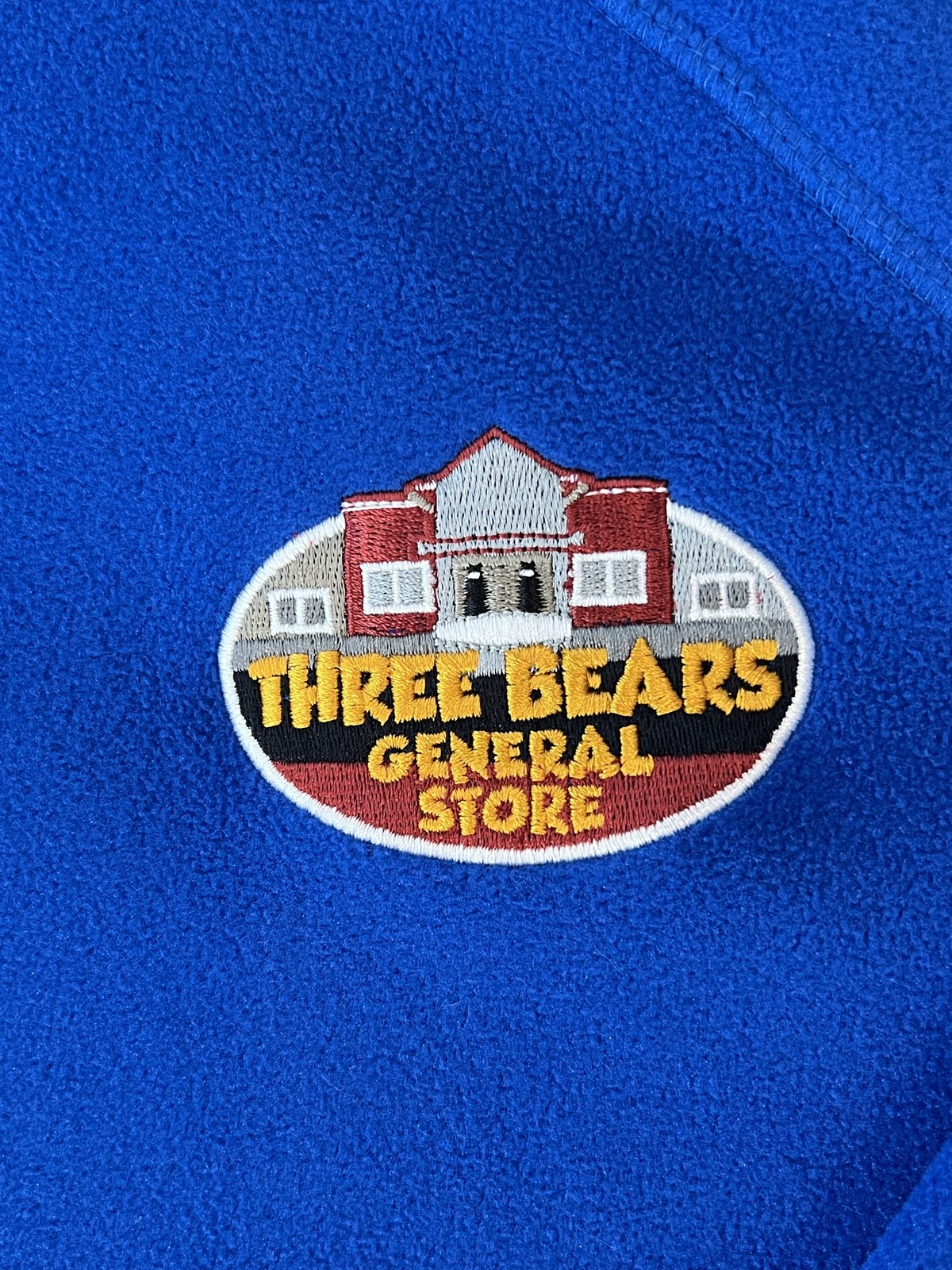 Columbia Pullover Mens Large Blue Fleece Half Zip Three Bears General Store Logo gallery