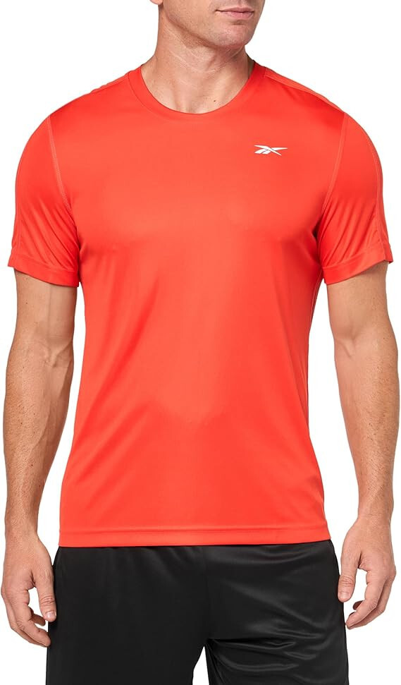 Reebok Men's Short Small Sleeve Tech Tee | Dynamic Red | Size-Large.