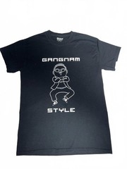 Y2K Gildan DryBlend Black Gangnam Style Graphic T-Shirt Size S