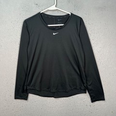 Nike Dri-Fit Womens Size Small Black Long Sleeve Athletic Shirt Running Gym