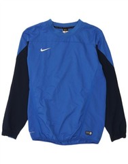 NIKE Mens Dri Fit Pullover Tracksuit Top Medium Blue Colourblock DW01