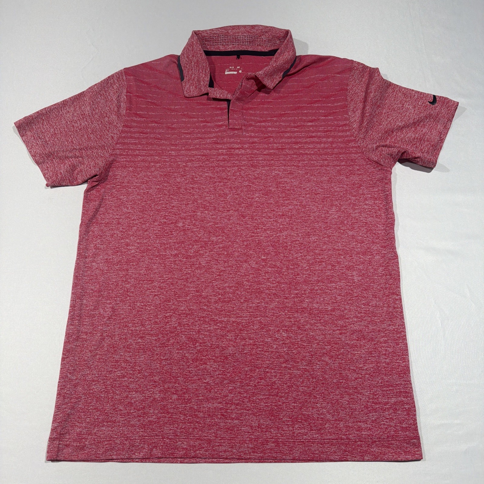 Nike Golf Dri-FIT Tour Performance Mens M Polo Shirt Heather Pink Hidden Buttons gallery