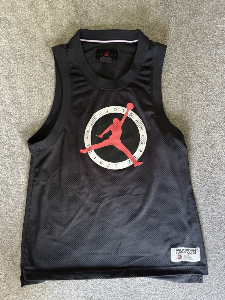 Nike Jordan Flight Club Dri-fit Mesh Jersey Tank Black Sz Small