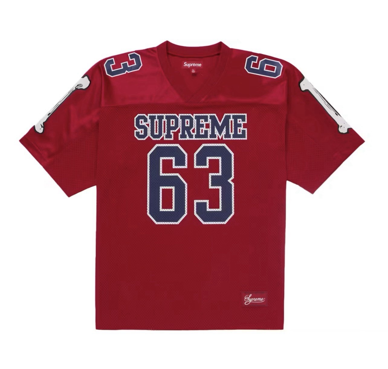 Supreme Bone Football Jersey RED Poly Eyelet Mesh Brand New Size M gallery