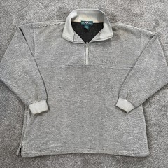 VTG Big Dogs Men’s 1/4 Zip Pullover Sweater Biege Textured Knit Long Sleeve M