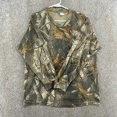 VTG Commander Shirt Mens L Green Hardwood Real Tree Camo Hunting Outdoor USA 90s