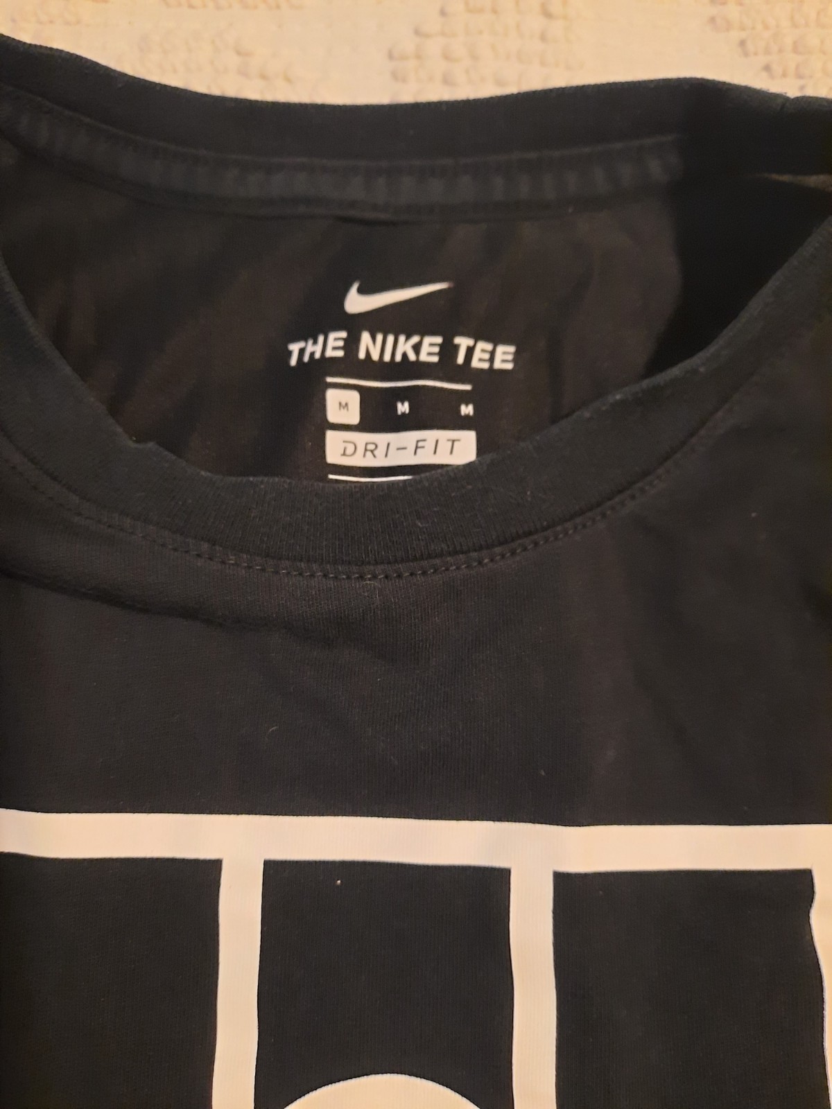 Nike Black Long Sleeved Dri Fit Size M. With Basketball Court Logo and Swoosh gallery