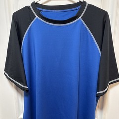 Men’s Athletic Style Short Sleeve Shirt Size XL Blue/Black Soft Stretch EUC