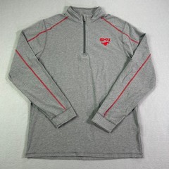 Tasc Performance Men’s 1/4 Zip Pullover Small Grey SMU Mustangs Long Slv Bamboo