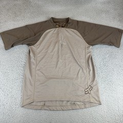 Fox Racing Mens MTB Cycling Jersey Pullover Lg Brown 1/4 Zip Performance Y2k