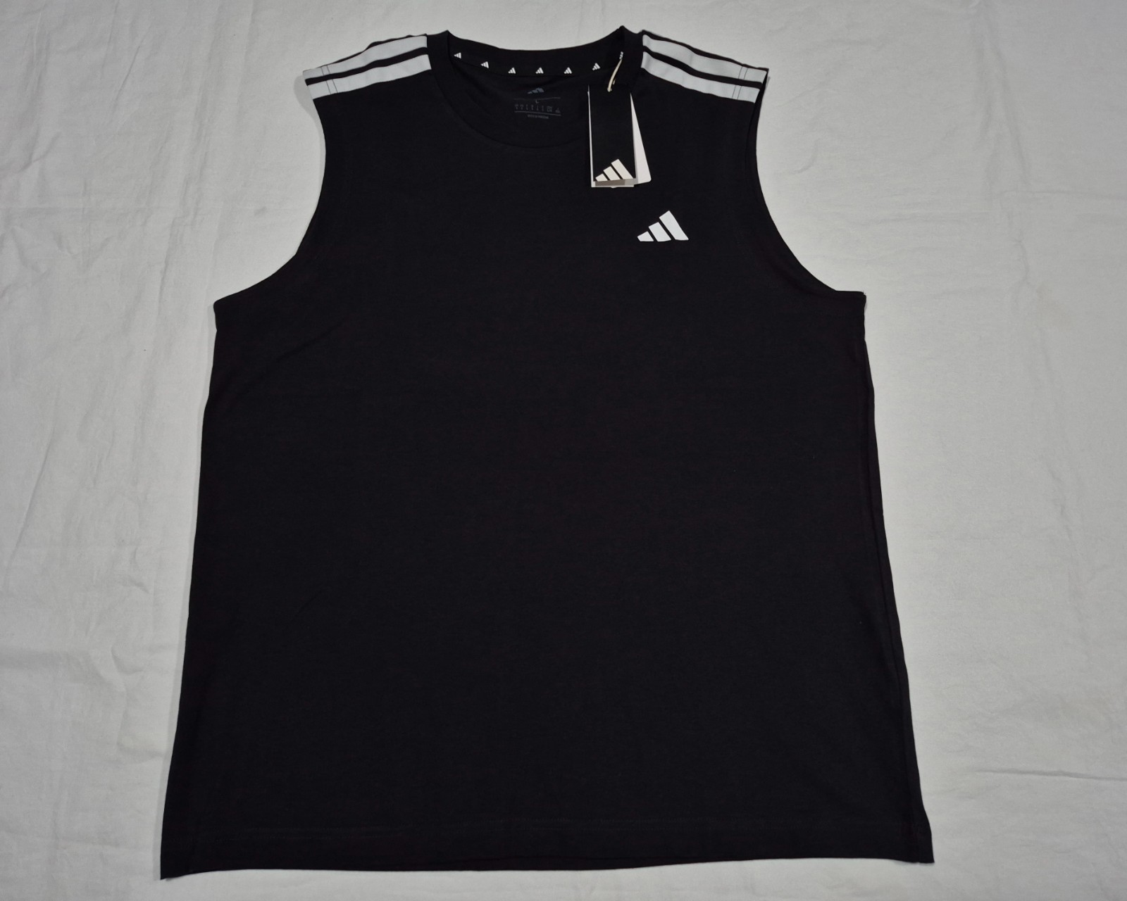 Adidas Men's 3S CO SL Black White Sports Training Tank Top KS7815 Basketball gallery