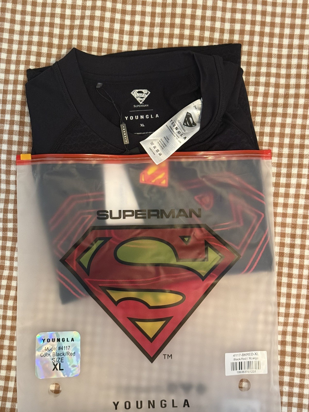 YOUNGLA - 4117 - SUPERMAN COMPRESSION TEES - BLACK/Red - XL gallery