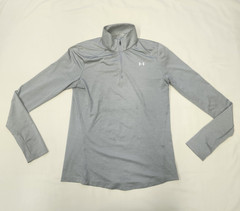 Under Armour Run HeatGear 1/4 Quarter Zip Pullover Size Small Gray Fitted