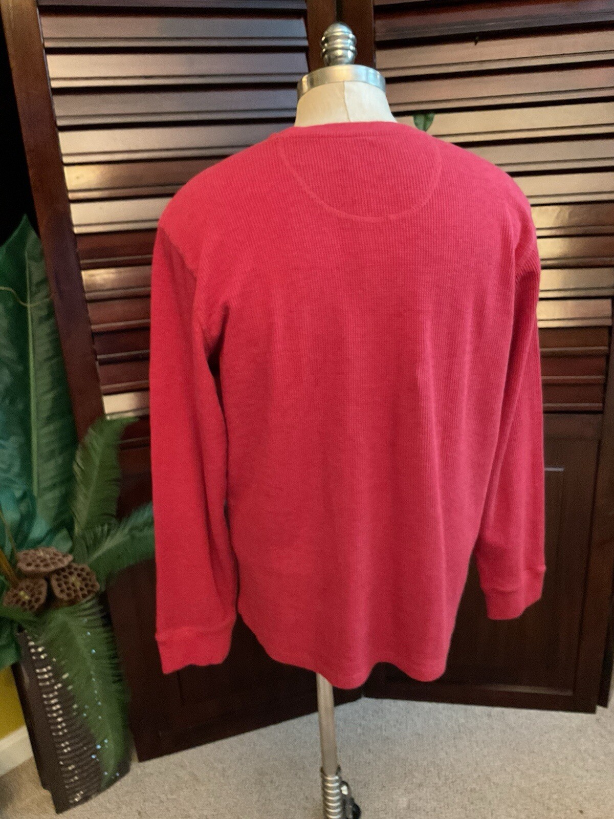 Member Mark Men Long Sleeve Soft Wash Thermal Top Size XL Burgandy gallery