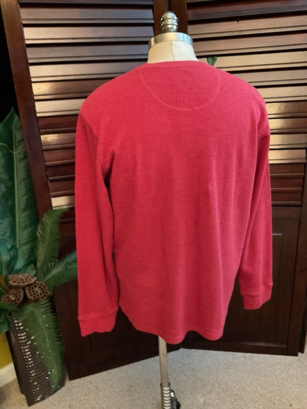Member Mark Men Long Sleeve Soft Wash Thermal Top Size XL Burgandy gallery