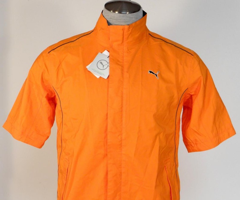 Puma Storm Cell Pro Orange Convertible Golf Jacket & Carry Bag Men's NWT gallery