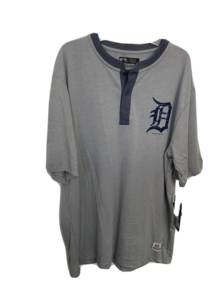 Detroit Tigers M Gray Polo Stretchy Shirt Genuine Merchandise NWT True Fan