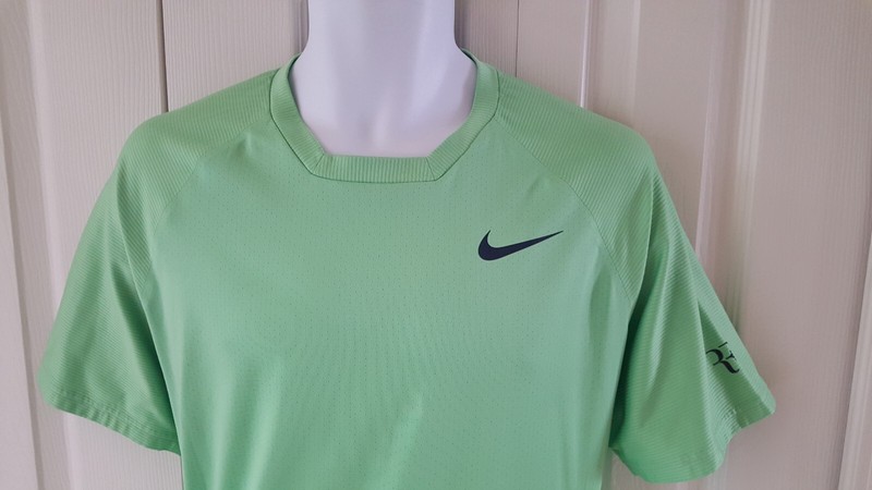 Nike Roger Federer "RF" Tennis Polo Shirt L, Light Green gallery