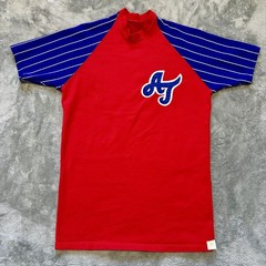 VTG 1980s POWERS MFG USA Baseball Jersey AJ #14 Adult L Union Made Raglan USA