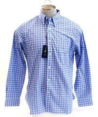 Ralph Lauren Blue Plaid Classic Fit Long Sleeve Button Front Shirt Men’s NWT