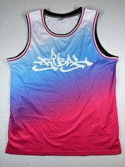 Dehaner Pullover Jersey Tank Top Size XL Light Blue-pink With Tribalal Logo