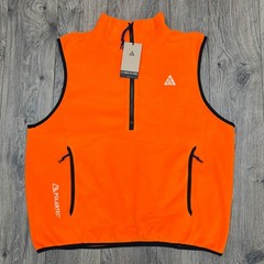 Nike ACG Wolf Tree Thermal Quarter Vest Polartec Size Medium Mens Orange Black