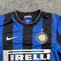 Nike Soccer Jersey Mens Size S Blue Black Striped Inter Milan Zanetti 4 Pirelli