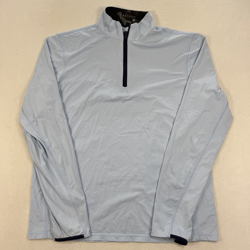 Greyson Golf Tate 1/4 Zip Pullover Solid Blue Performance Medium Long Sleeve gallery