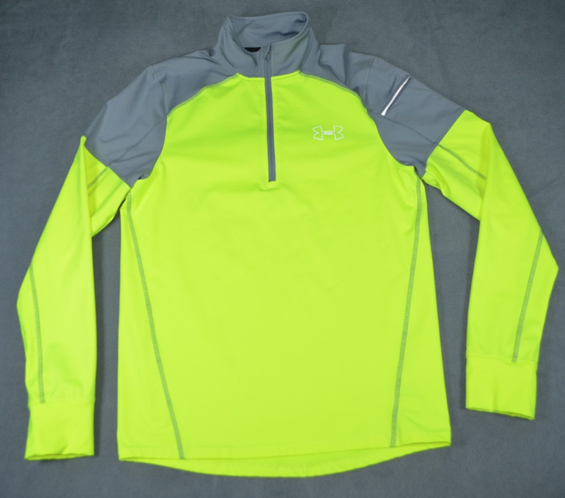 Under Armour Men Water Resistant Running 1/4 Zip Shirt 1232659 Green Size S gallery