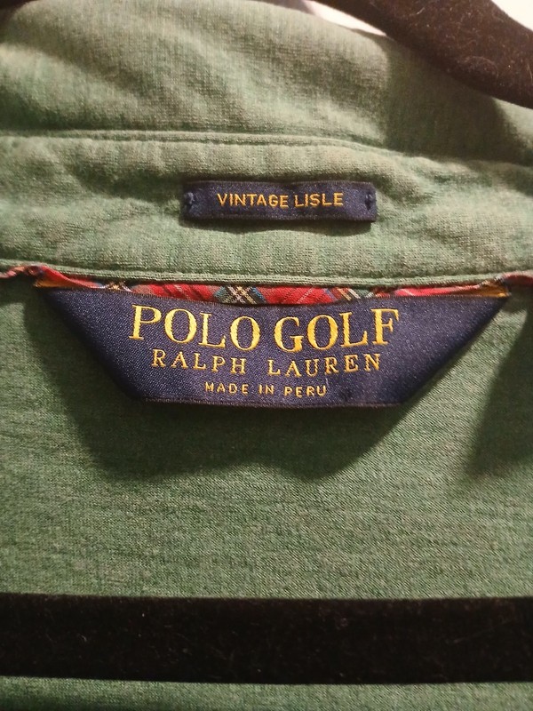 Men's Polo Ralph Lauren golf shirt vintage Lisle green Big Pony preppy gallery