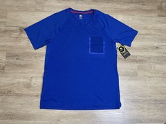 NWT Athletic Works Pockets Jacquard Tee Mens Size M Blue Running Athletic Shirt