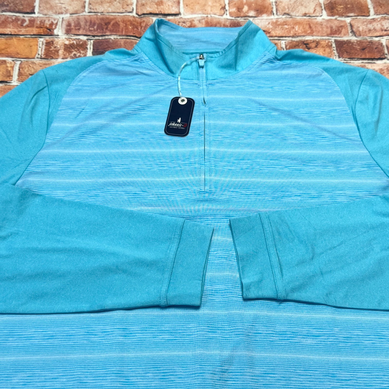 Johnnie-O Bert Performance 1/4 Zip Pullover Baja Mens Size LARGE Striped $128 gallery