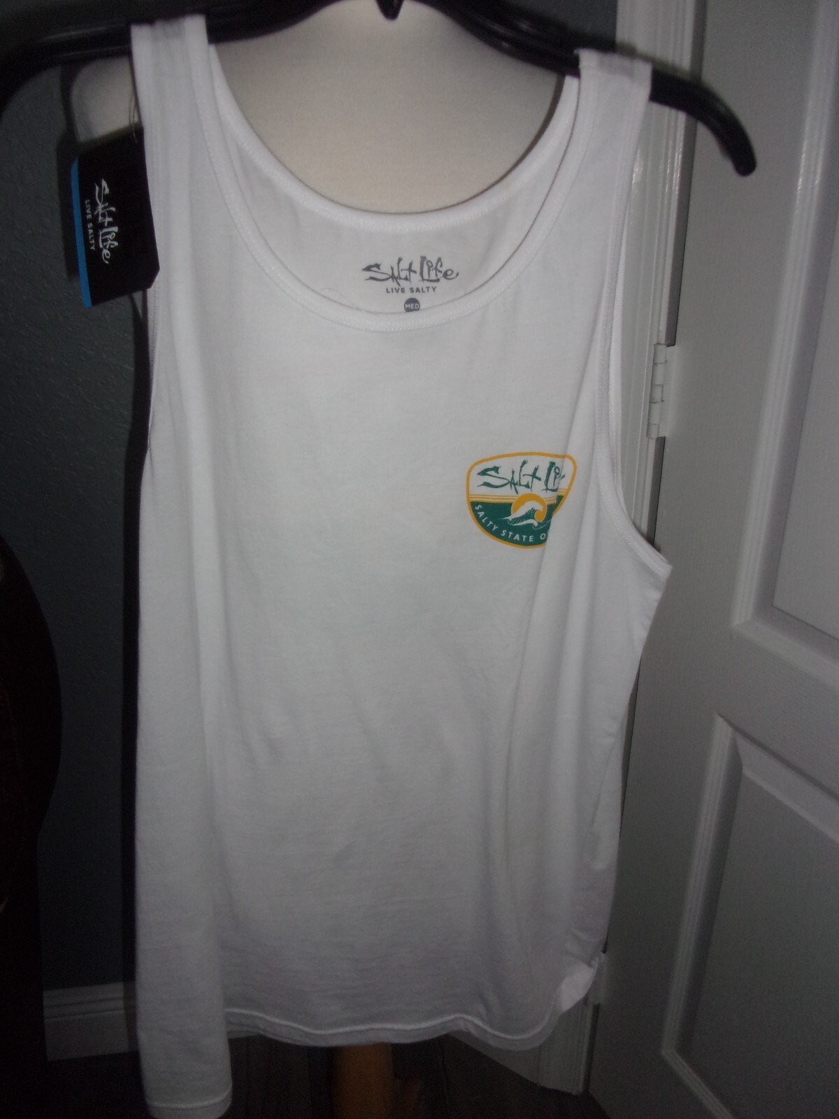 Salt Life Men's White Tank Top Size M gallery